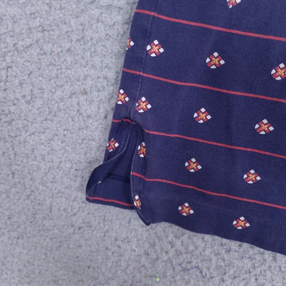 Polo Ralph‎ Lauren Golf Polo Shirt Mens Large Crest Shield Geometric Striped
